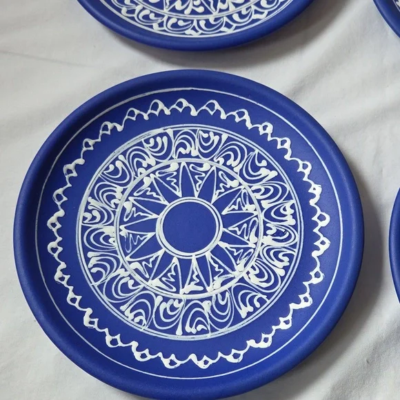 Lidia Barth Tihany 9.5 Hungary Glaze Pottery Petite Wall Plates Set of 6
